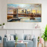 Canvas Painting of Brooklyn Bridge is a Hybrid Cable in New York City
