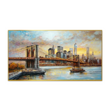 Canvas Painting of Brooklyn Bridge is a Hybrid Cable in New York City