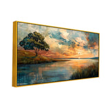 Sunset on Lake Digital Printed Canvas Painting for Wall Décor