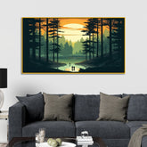 Beautiful Canvas Painting of Stunning Digital Illustration of Tranquil Forest