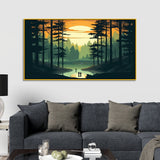 Beautiful Canvas Painting of Stunning Digital Illustration of Tranquil Forest