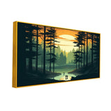 Beautiful Canvas Painting of Stunning Digital Illustration of Tranquil Forest