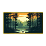 Beautiful Canvas Painting of Stunning Digital Illustration of Tranquil Forest