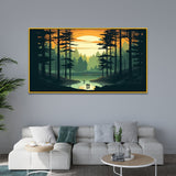 Beautiful Canvas Painting of Stunning Digital Illustration of Tranquil Forest
