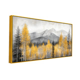Beautiful Painting of Mountain Covered in Clouds and Trees