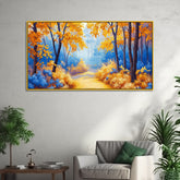 Beautiful Painting of Autumn Forest Pathway for Home Décor