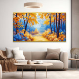 Beautiful Painting of Autumn Forest Pathway for Home Décor
