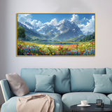 Serene Mountain Landscape Large Nature Canvas Wall Painting