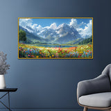 Serene Mountain Landscape Large Nature Canvas Wall Painting