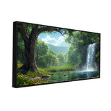 Majestic Waterfall in Forest Canvas Print Wall Painting