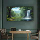 Majestic Waterfall in Forest Canvas Print Wall Painting