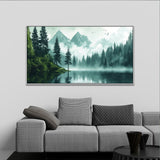 Foggy Pine Forest Misty Nature Landscape Canvas Wall Painting