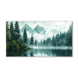 Foggy Pine Forest Misty Nature Landscape Canvas Wall Painting