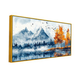 Snowy Mountain Landscape Canvas Wall Painting with Frame