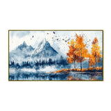 Snowy Mountain Landscape Canvas Wall Painting with Frame