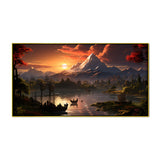Sunrise Over the Lake Calm Waters Landscape Nature Wall Painting