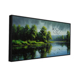 Birds Flying Over a Tranquil Lake Landscape Canvas Painting for Home Décor