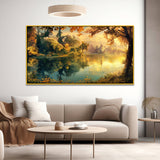 Tranquil Lake Reflection Nature Canvas Wall Painting for Home Décor