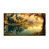 Tranquil Lake Reflection Nature Canvas Wall Painting for Home Décor