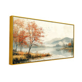 Mystical Foggy Mountains Lake Forest Canvas Wall Painting