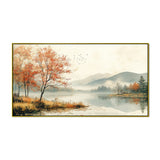 Mystical Foggy Mountains Lake Forest Canvas Wall Painting