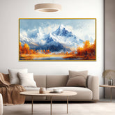 Winter Snow Capped Mountains Canvas Wall Painting