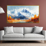 Winter Snow Capped Mountains Canvas Wall Painting