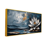 3d Abstract White Lotus Flower Artwork Water Lily Canvas Wall Painting