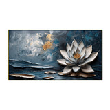 3d Abstract White Lotus Flower Artwork Water Lily Canvas Wall Painting