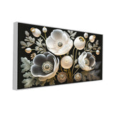 Elegant Modern 3d White Floral Canvas Wall Painting