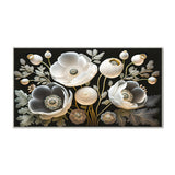 Elegant Modern 3d White Floral Canvas Wall Painting