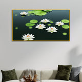 Darstellung of White Lotus Floating Frame Canvas Wall Painting