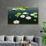 Darstellung of White Lotus Floating Frame Canvas Wall Painting