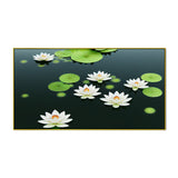 Darstellung of White Lotus Floating Frame Canvas Wall Painting