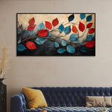 Beautiful Wall Painting of Abstract Colorful Art Digital Print of Leaves