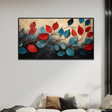 Beautiful Wall Painting of Abstract Colorful Art Digital Print of Leaves