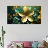 Elegant 3d Gold Floral Canvas Painting for Home & Office Décor