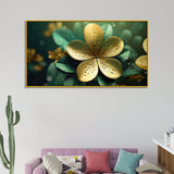 Elegant 3d Gold Floral Canvas Painting for Home & Office Décor