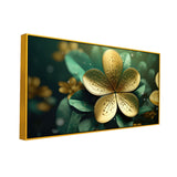 Elegant 3d Gold Floral Canvas Painting for Home & Office Décor