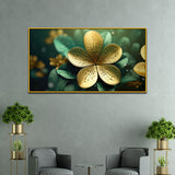Elegant 3d Gold Floral Canvas Painting for Home & Office Décor