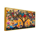 Modern Art Madhubani Big Painting with Floating Framed