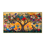 Modern Art Madhubani Big Painting with Floating Framed