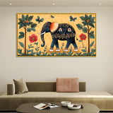 Classical Madhubani Painting with Nature & Elephant