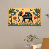 Classical Madhubani Painting with Nature & Elephant