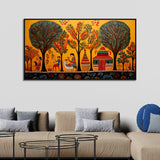 Traditional Madhubani Art Canvas Painting with Floating Frame
