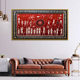Classic Indian Traditional Warli Tribal Art Canvas Wall Painting