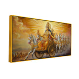 Sun God Surya Dev Riding Chariot Religious Canvas Wall Painting