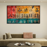 Charming Traditional Indian Folk Art Warli Canvas Wall Painting