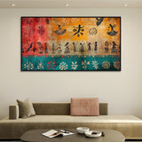 Charming Traditional Indian Folk Art Warli Canvas Wall Painting