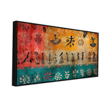 Charming Traditional Indian Folk Art Warli Canvas Wall Painting